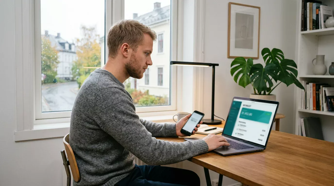Norsk spiller bruker MiFinity e-lommebok for betting på bærbar datamaskin